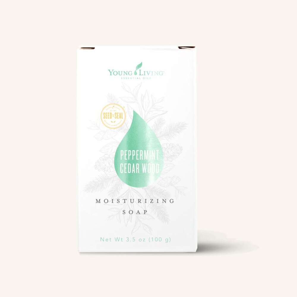 NEW Young Living Peppermint Cedarwood Moisturizing Bar Soap Essential Oil Soap